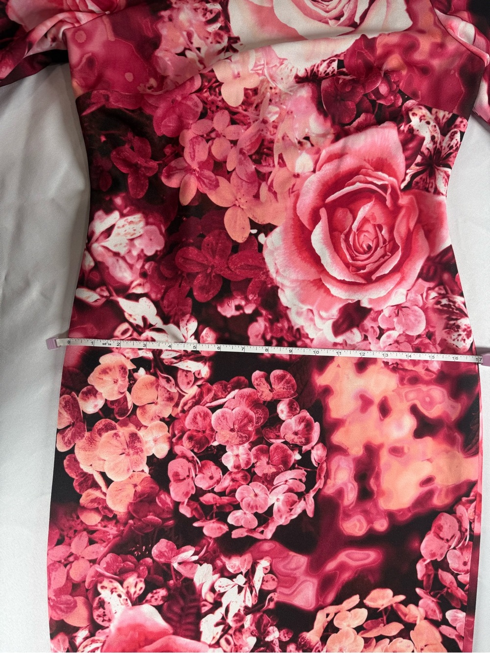 Calvin Klein Pink Floral Bell-Sleeve Midi Dress Size M - Picture 8 of 11